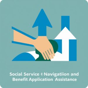 Social service navigation and benefit application assistance